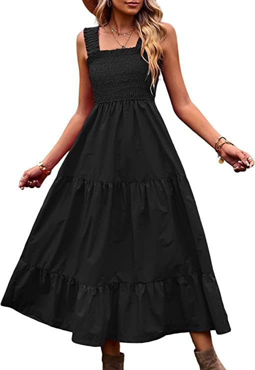 Casual Bohemian Sleeveless Spaghetti Strap Women's Summer Maxi Dress - PratSN