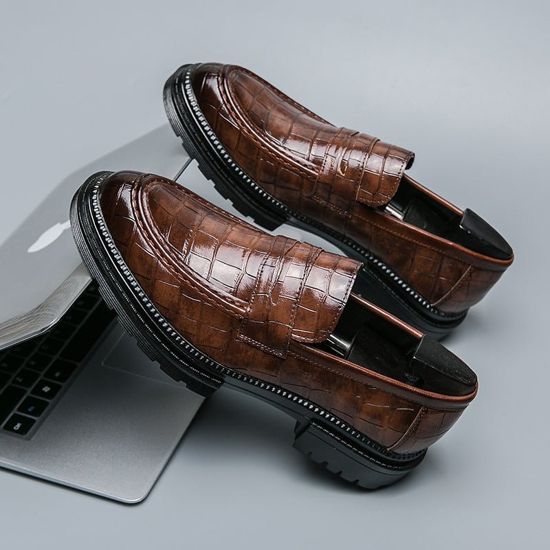 Casual Men's Leather Shoes Breathable British Men's Fashion Shoes - PratSN