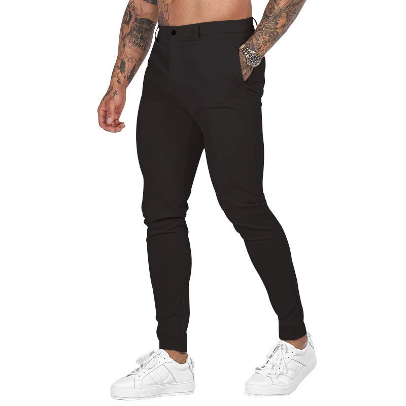 Casual Pants Slim Straight Leg Pants Men's High Waist Casual Pants Slim - Fitting Straight Pants - PratSN