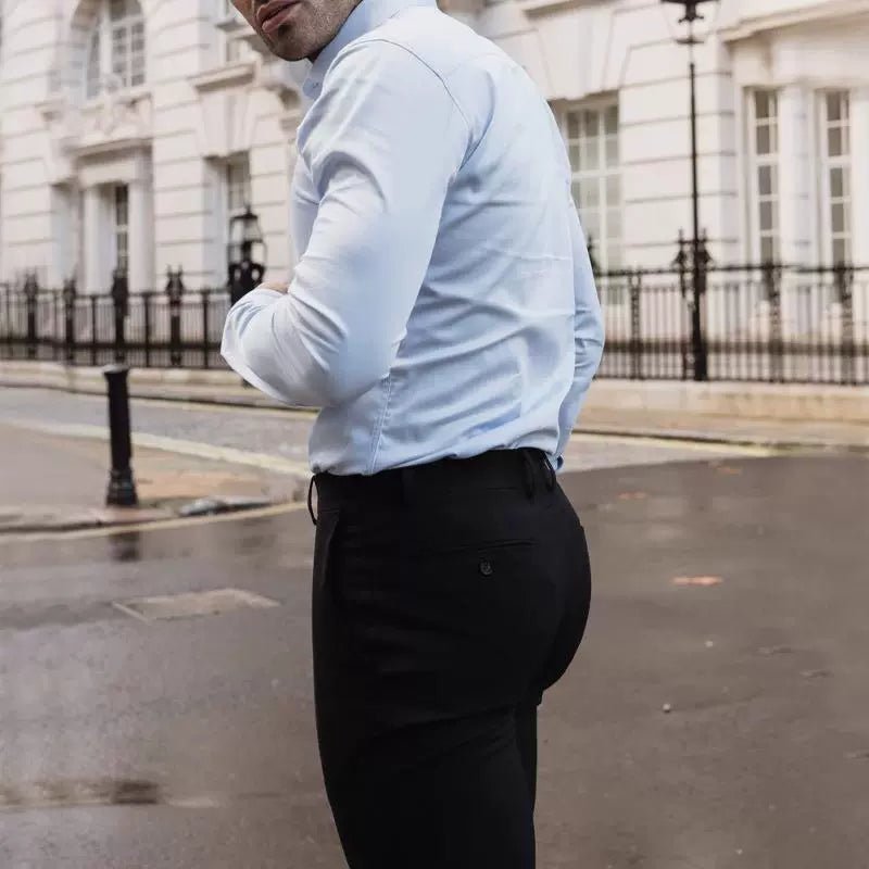 Casual Pants Slim Straight Leg Pants Men's High Waist Casual Pants Slim - Fitting Straight Pants - PratSN
