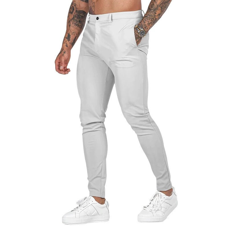Casual Pants Slim Straight Leg Pants Men's High Waist Casual Pants Slim - Fitting Straight Pants - PratSN