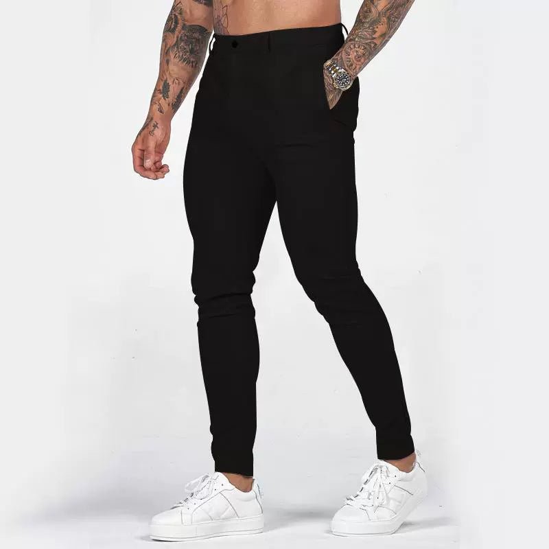 Casual Pants Slim Straight Leg Pants Men's High Waist Casual Pants Slim - Fitting Straight Pants - PratSN