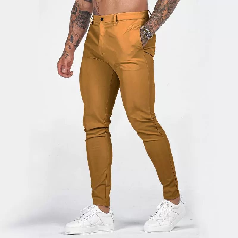 Casual Pants Slim Straight Leg Pants Men's High Waist Casual Pants Slim - Fitting Straight Pants - PratSN