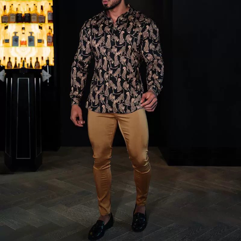 Casual Pants Slim Straight Leg Pants Men's High Waist Casual Pants Slim - Fitting Straight Pants - PratSN