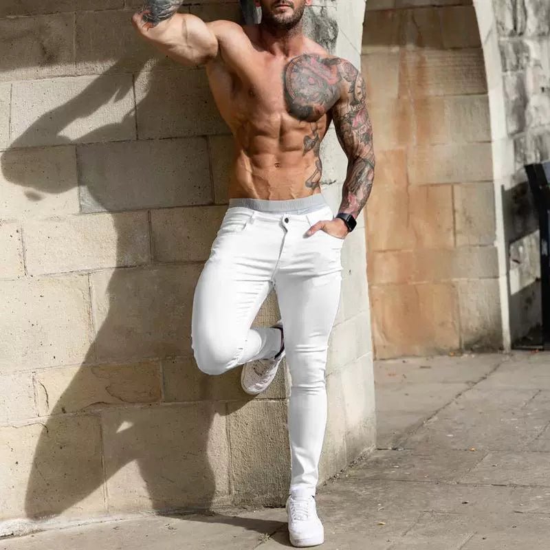 Casual Pants Slim Straight Leg Pants Men's High Waist Casual Pants Slim - Fitting Straight Pants - PratSN