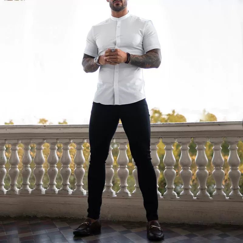 Casual Pants Slim Straight Leg Pants Men's High Waist Casual Pants Slim - Fitting Straight Pants - PratSN
