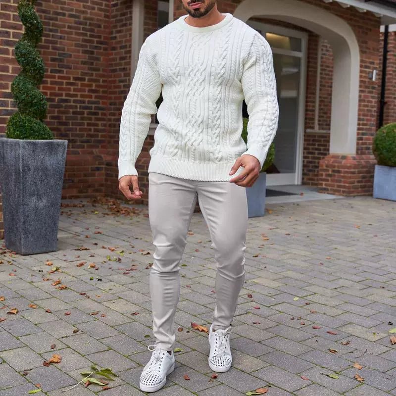 Casual Pants Slim Straight Leg Pants Men's High Waist Casual Pants Slim - Fitting Straight Pants - PratSN