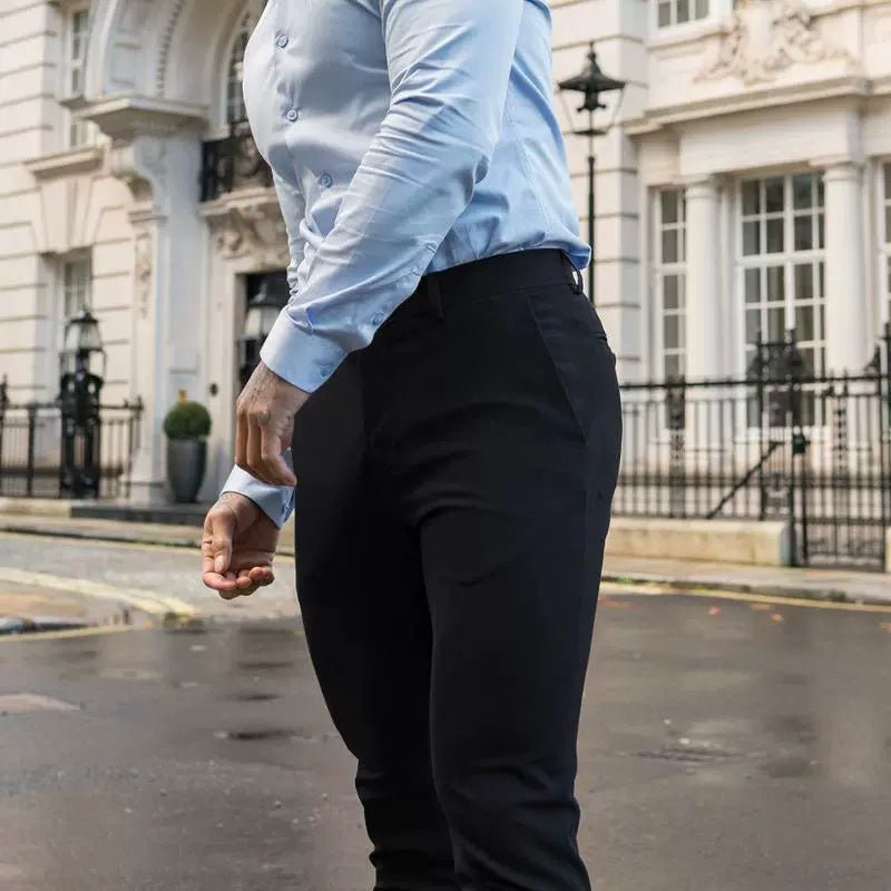 Casual Pants Slim Straight Leg Pants Men's High Waist Casual Pants Slim - Fitting Straight Pants - PratSN