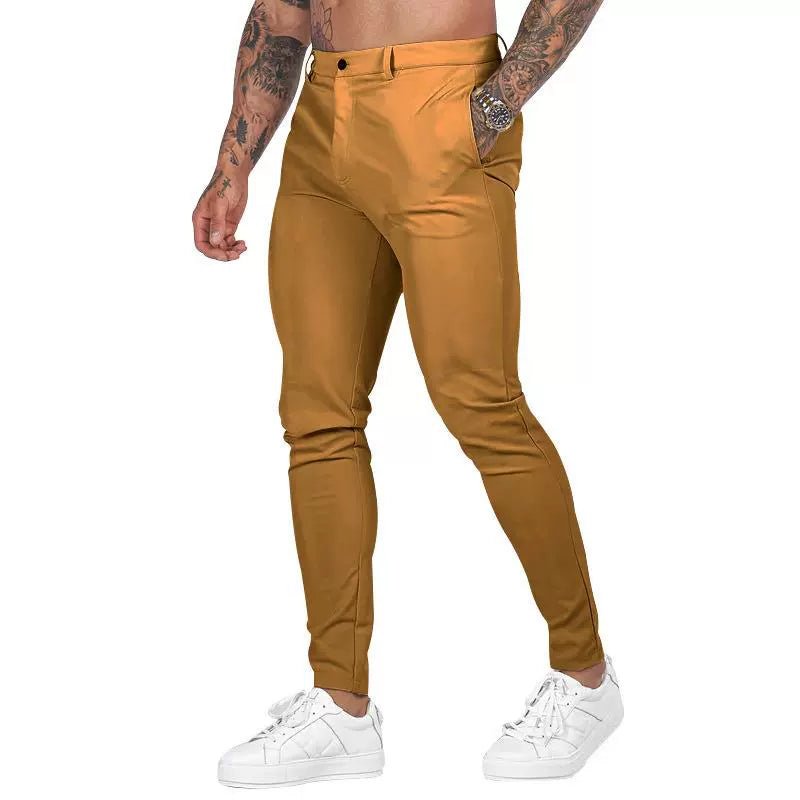 Casual Pants Slim Straight Leg Pants Men's High Waist Casual Pants Slim - Fitting Straight Pants - PratSN