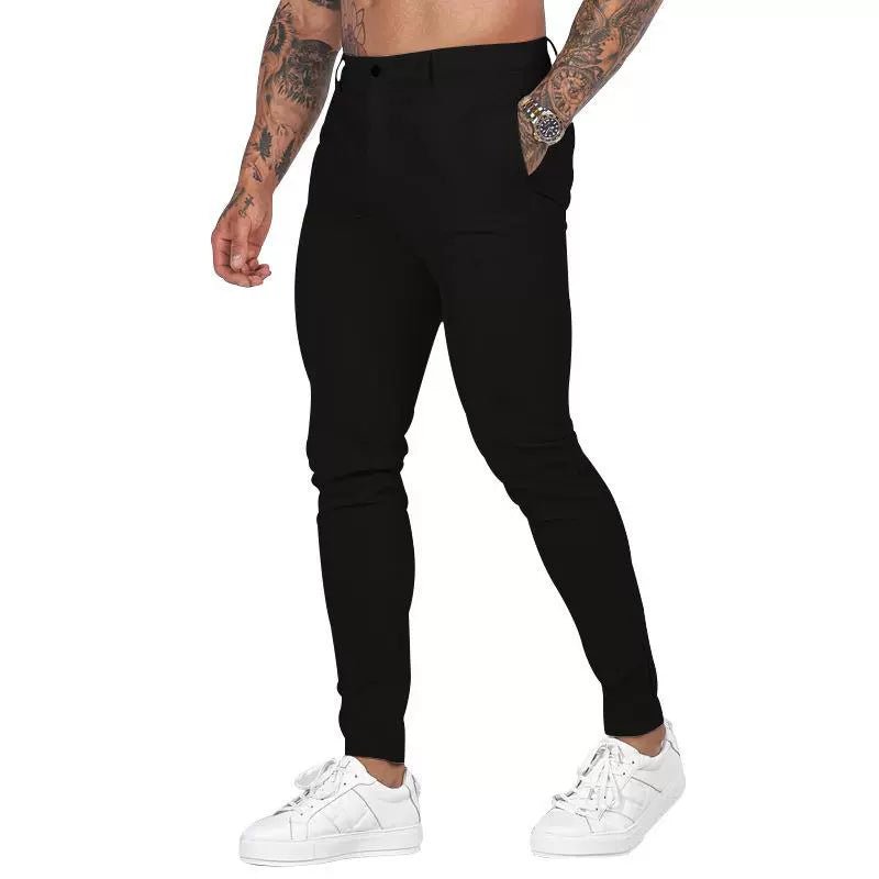 Casual Pants Slim Straight Leg Pants Men's High Waist Casual Pants Slim - Fitting Straight Pants - PratSN