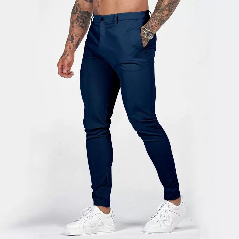 Casual Pants Slim Straight Leg Pants Men's High Waist Casual Pants Slim - Fitting Straight Pants - PratSN