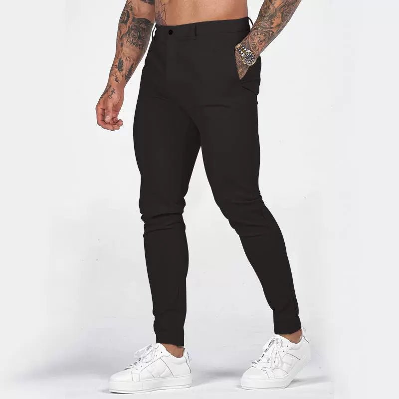 Casual Pants Slim Straight Leg Pants Men's High Waist Casual Pants Slim - Fitting Straight Pants - PratSN