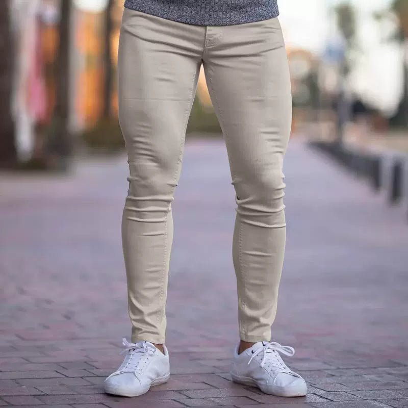 Casual Pants Slim Straight Leg Pants Men's High Waist Casual Pants Slim - Fitting Straight Pants - PratSN