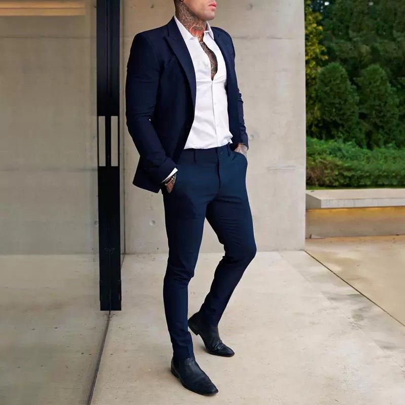 Casual Pants Slim Straight Leg Pants Men's High Waist Casual Pants Slim - Fitting Straight Pants - PratSN