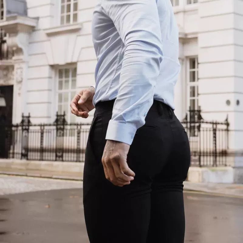 Casual Pants Slim Straight Leg Pants Men's High Waist Casual Pants Slim - Fitting Straight Pants - PratSN