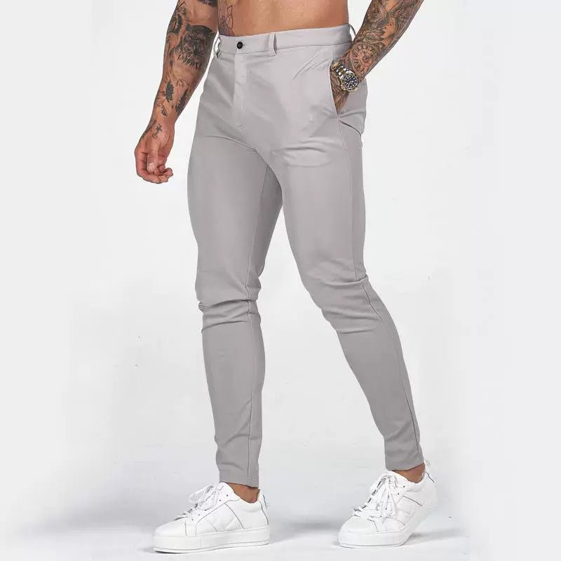 Casual Pants Slim Straight Leg Pants Men's High Waist Casual Pants Slim - Fitting Straight Pants - PratSN