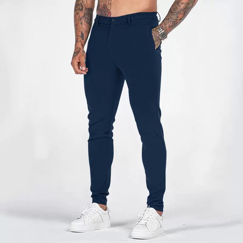 Casual Pants Slim Straight Leg Pants Men's High Waist Casual Pants Slim - Fitting Straight Pants - PratSN