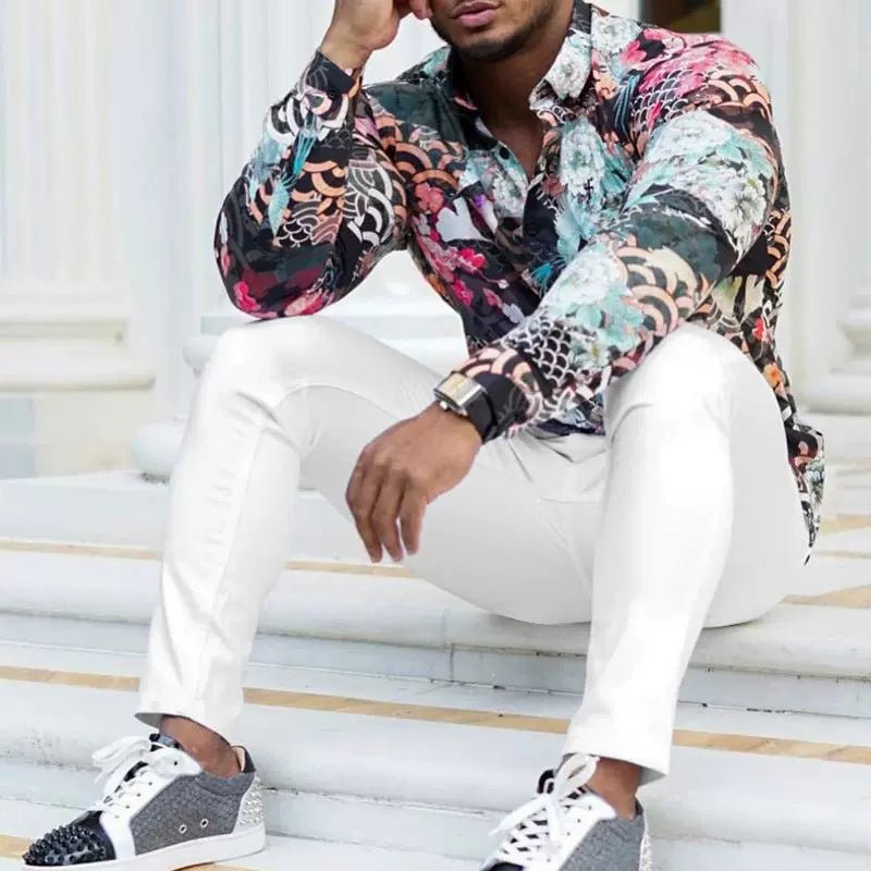 Casual Pants Slim Straight Leg Pants Men's High Waist Casual Pants Slim - Fitting Straight Pants - PratSN