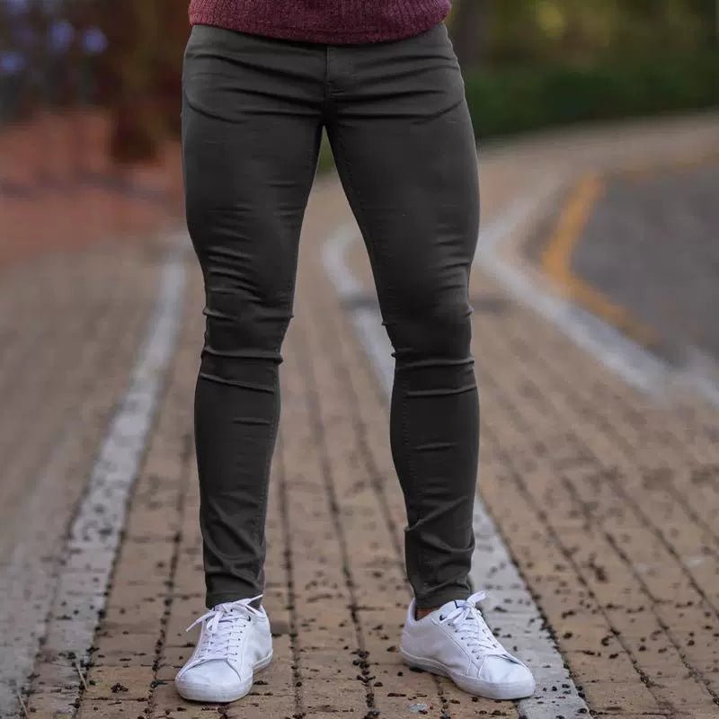 Casual Pants Slim Straight Leg Pants Men's High Waist Casual Pants Slim - Fitting Straight Pants - PratSN