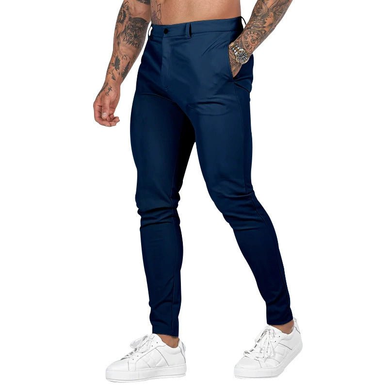 Casual Pants Slim Straight Leg Pants Men's High Waist Casual Pants Slim - Fitting Straight Pants - PratSN