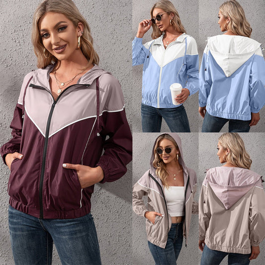 Casual Sports Mountaineering Wear Colorblock Rain Jacket - PratSN