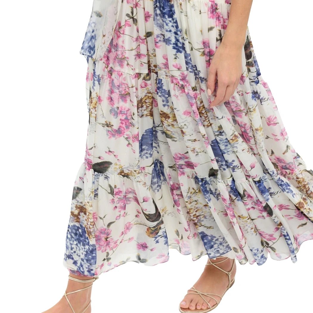 CHCH Summer Women Printed Midi Dress Sleeveless Satin Back Button Female Chic Elegant Dress Casual Vacation Party Evening Dress - PratSN