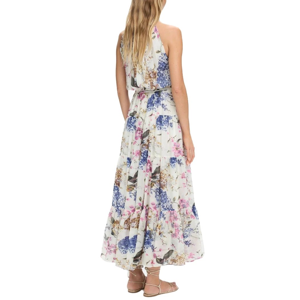 CHCH Summer Women Printed Midi Dress Sleeveless Satin Back Button Female Chic Elegant Dress Casual Vacation Party Evening Dress - PratSN