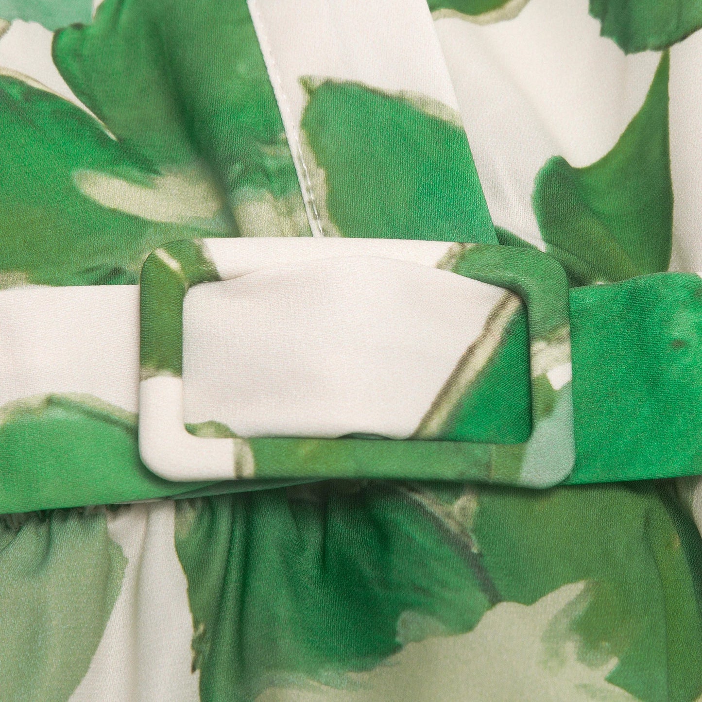 CHCH Women's Dress New Green Flower Printed Women's Long Dress with Belt - PratSN