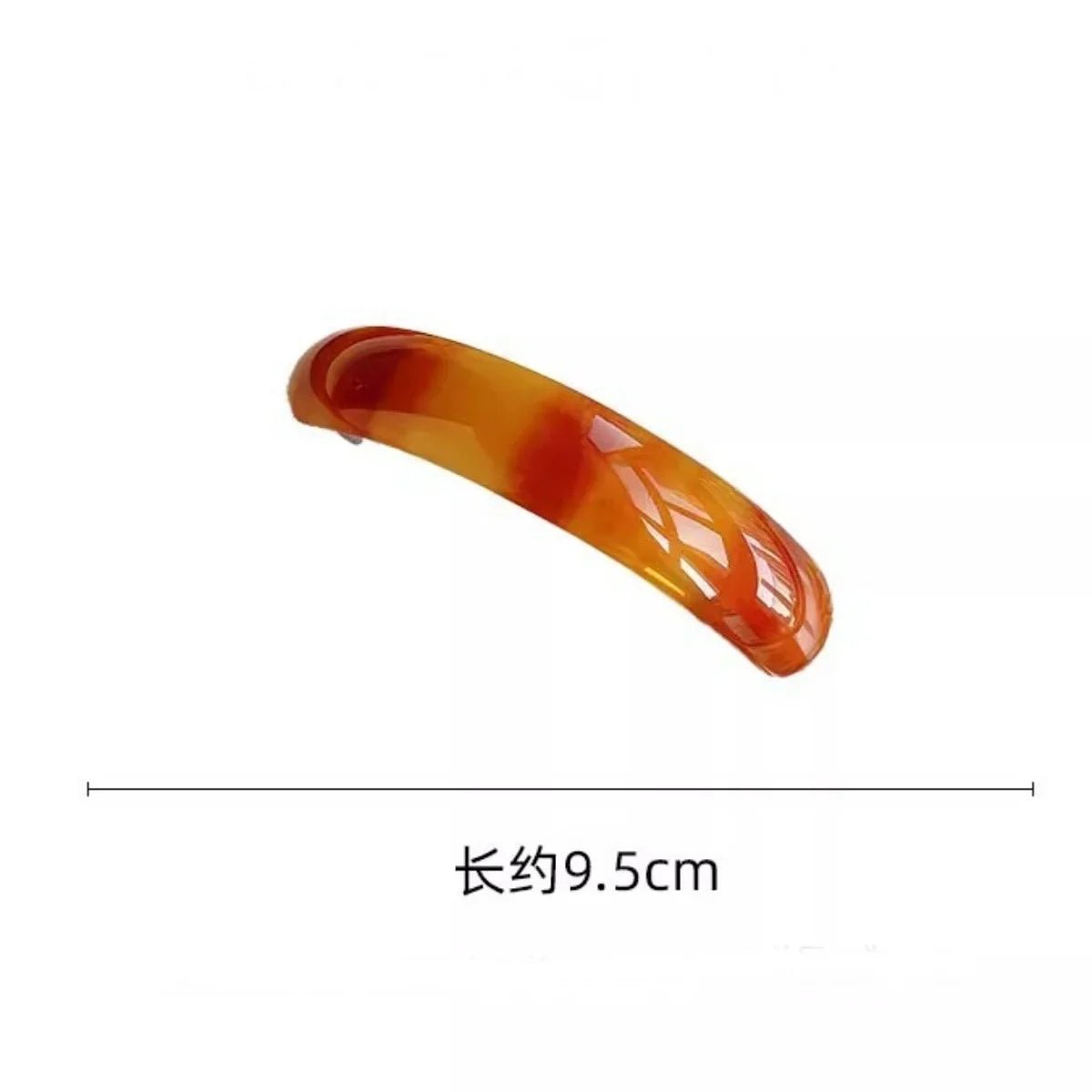 Chic French Hair Clip Glossy Elliptical Arc Spring Clip, Large Hairpin Headwear for Girls Women - PratSN