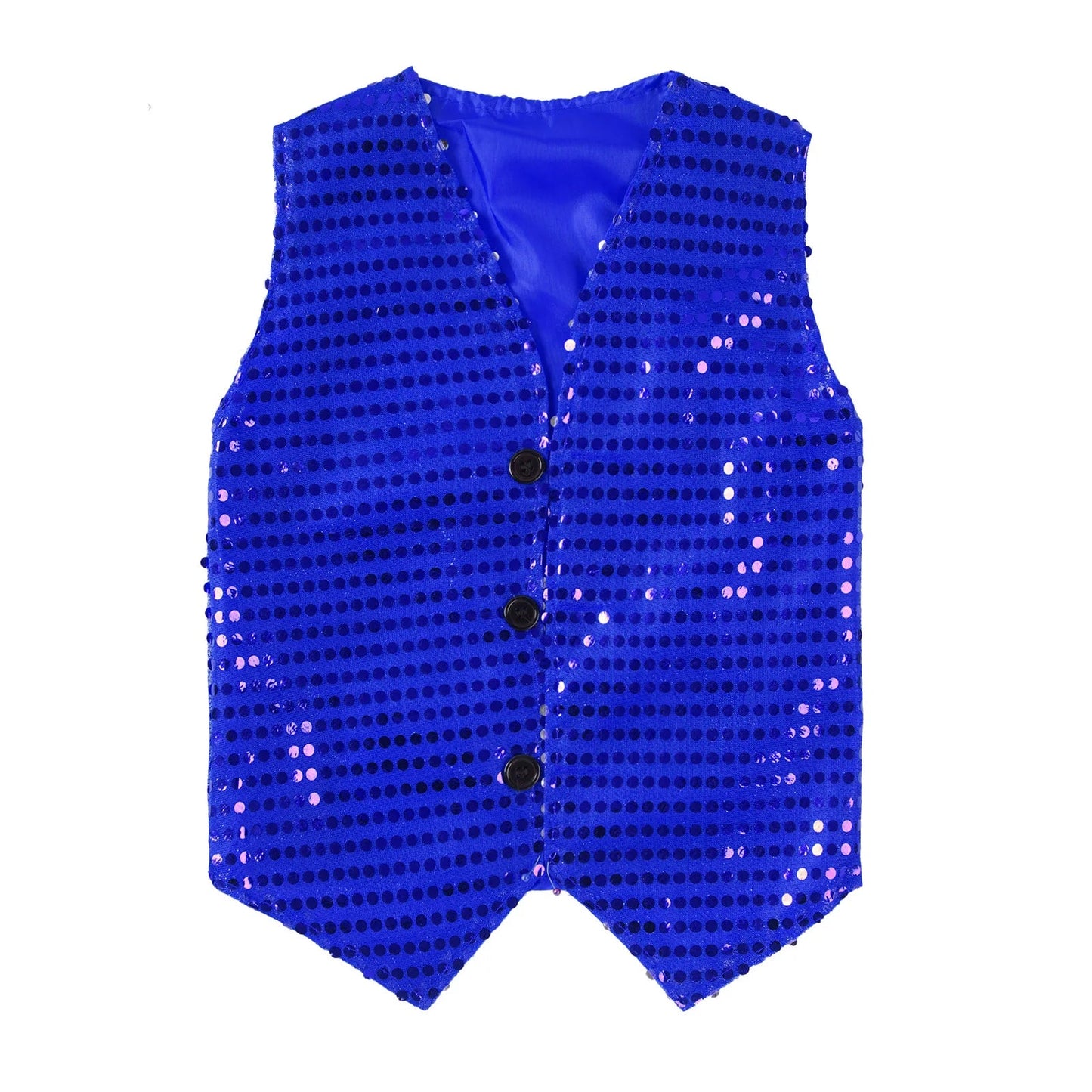 Children Adult Hip Hop Street Jazz Dance Choir Vest Shiny Sequin Waistcoat Party Magician Cosplay Stage Performance Costume - PratSN