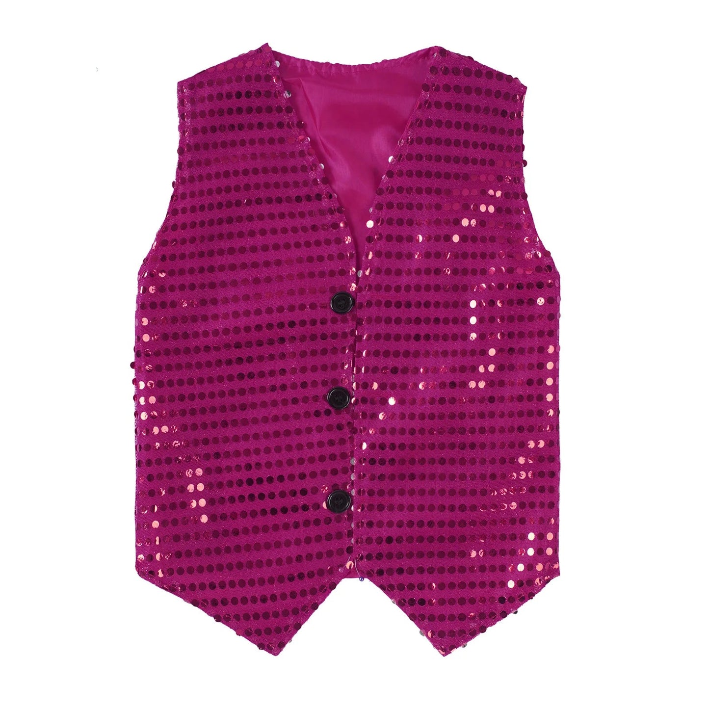 Children Adult Hip Hop Street Jazz Dance Choir Vest Shiny Sequin Waistcoat Party Magician Cosplay Stage Performance Costume - PratSN
