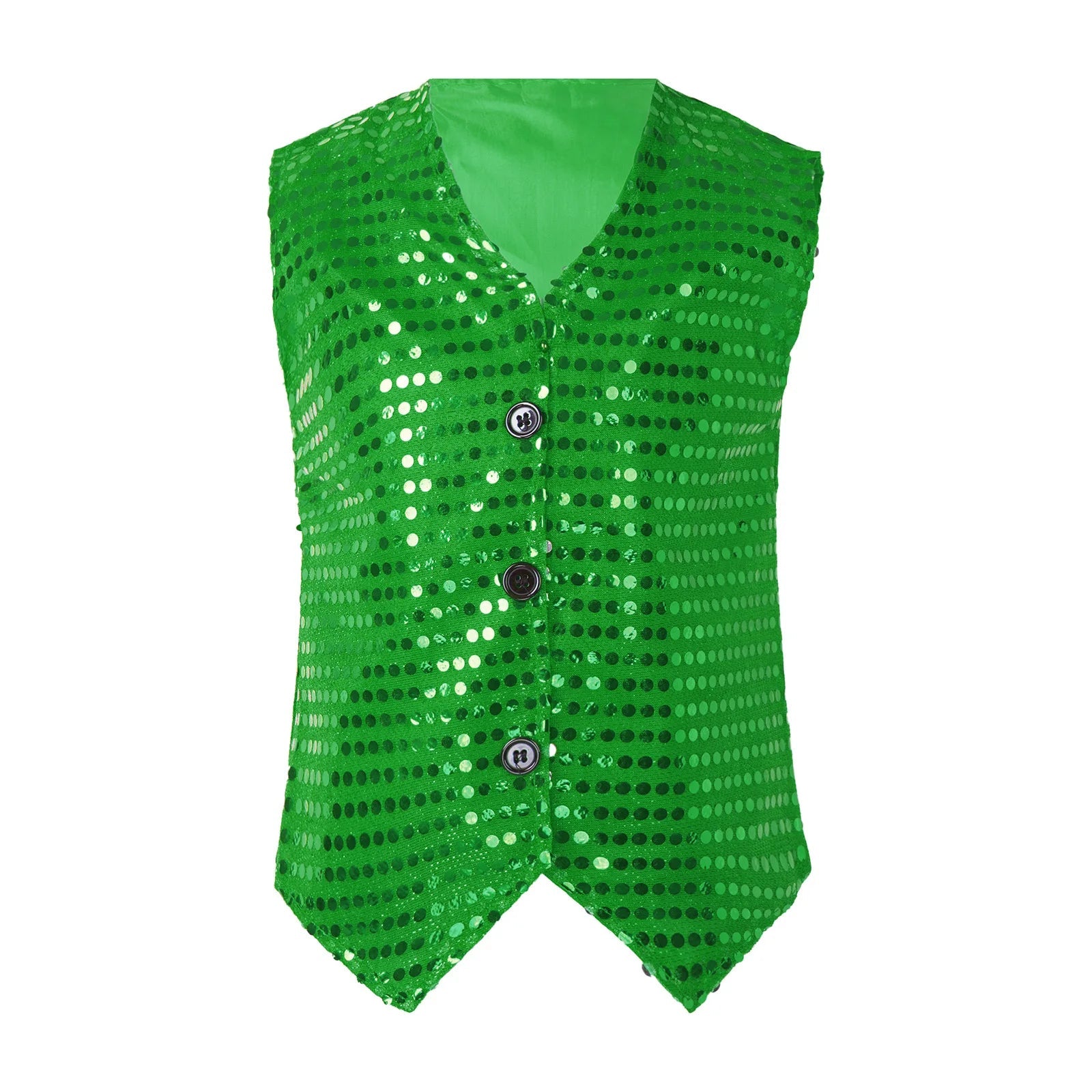 Children Adult Hip Hop Street Jazz Dance Choir Vest Shiny Sequin Waistcoat Party Magician Cosplay Stage Performance Costume - PratSN