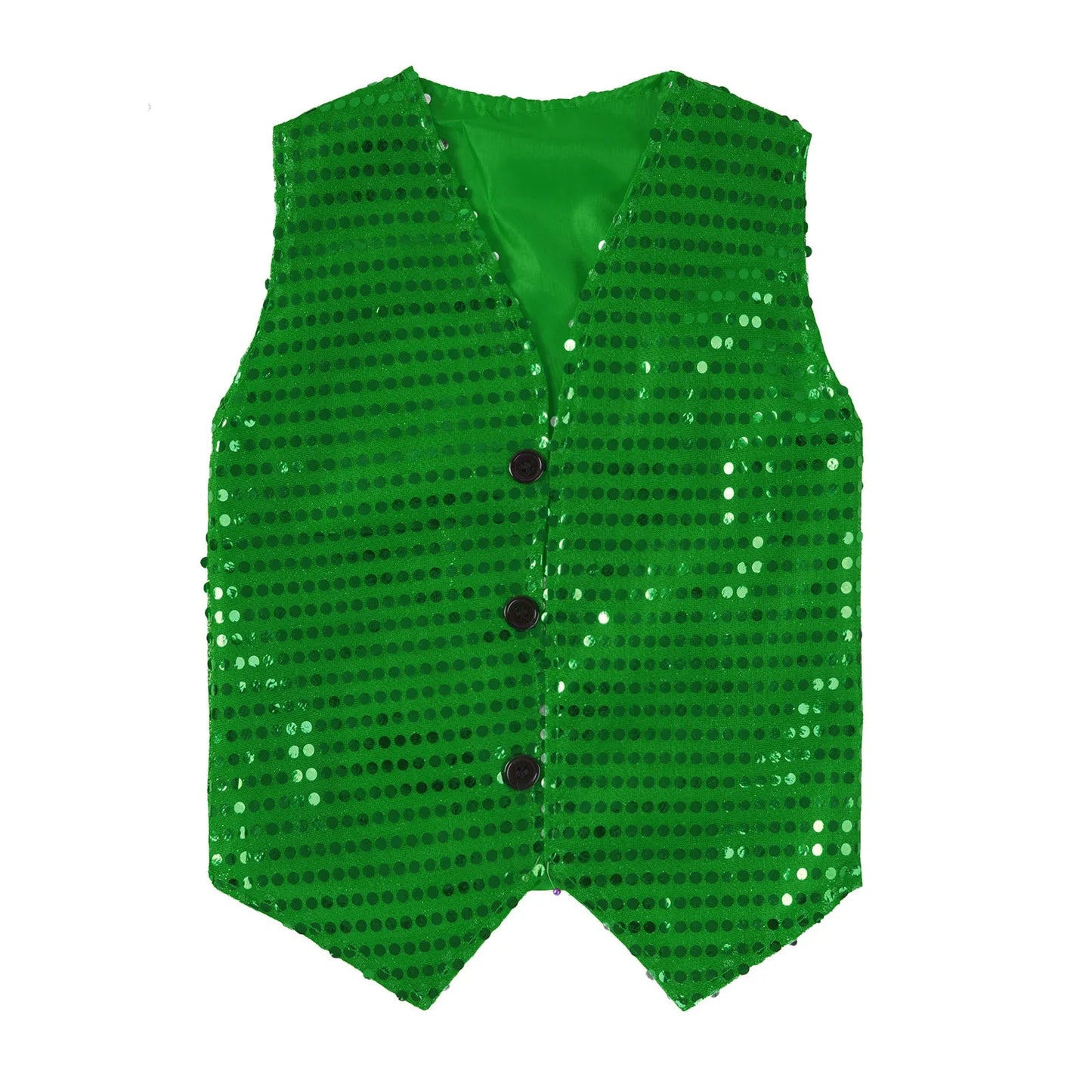 Children Adult Hip Hop Street Jazz Dance Choir Vest Shiny Sequin Waistcoat Party Magician Cosplay Stage Performance Costume - PratSN