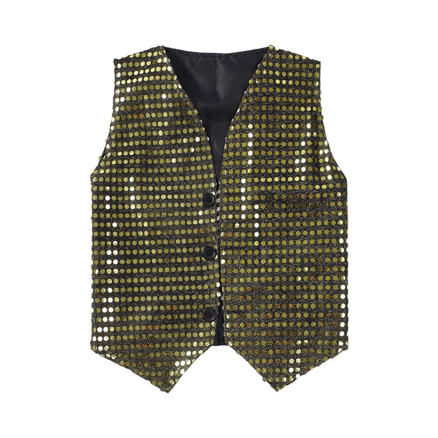 Children Adult Hip Hop Street Jazz Dance Choir Vest Shiny Sequin Waistcoat Party Magician Cosplay Stage Performance Costume - PratSN