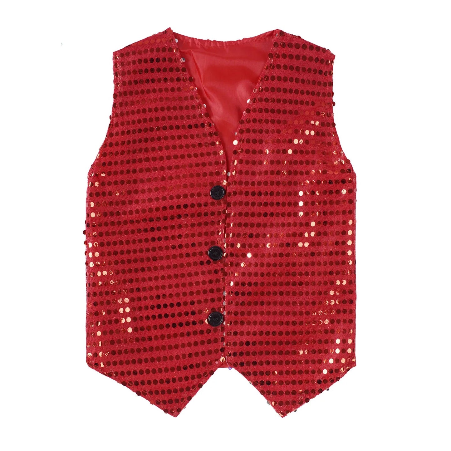 Children Adult Hip Hop Street Jazz Dance Choir Vest Shiny Sequin Waistcoat Party Magician Cosplay Stage Performance Costume - PratSN