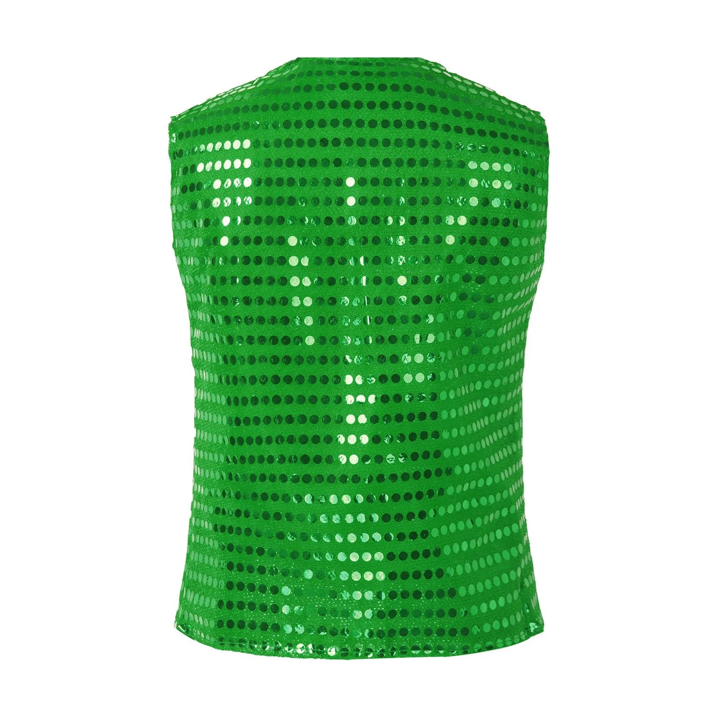 Children Adult Hip Hop Street Jazz Dance Choir Vest Shiny Sequin Waistcoat Party Magician Cosplay Stage Performance Costume - PratSN