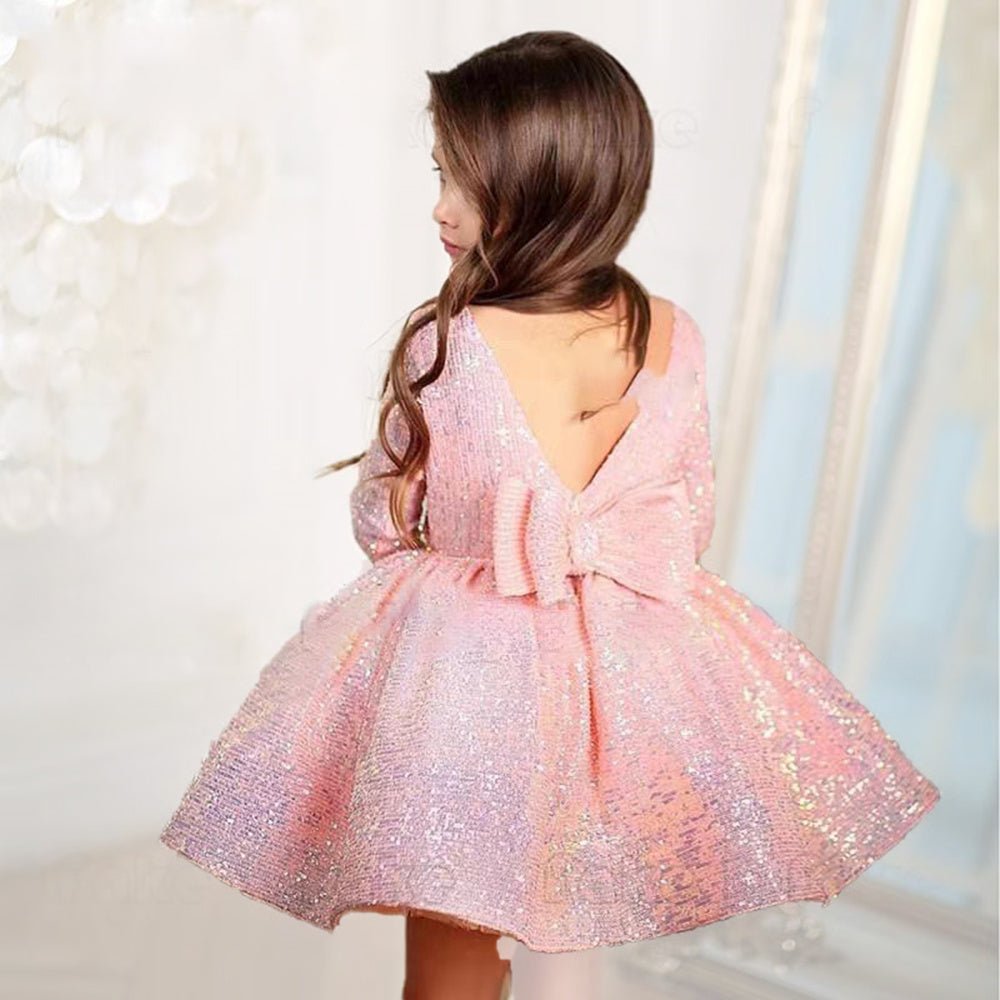 Children Girls Long Sleeve Pleated Princess Dress - PratSN