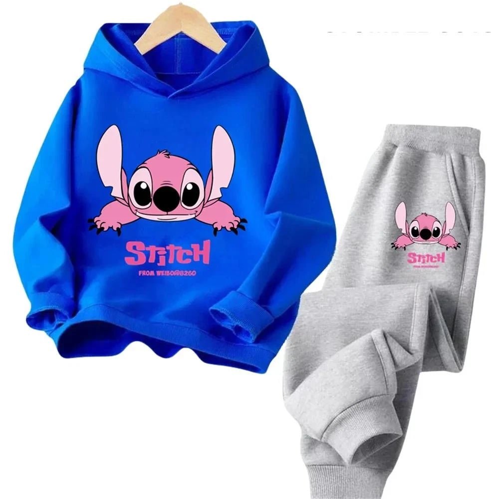 Children Hoodies Stitch Pullover Sweatshirt Anime Tracksuit Manga Cartoons Girls Boy Kids Autumn Casual Clothes - PratSN