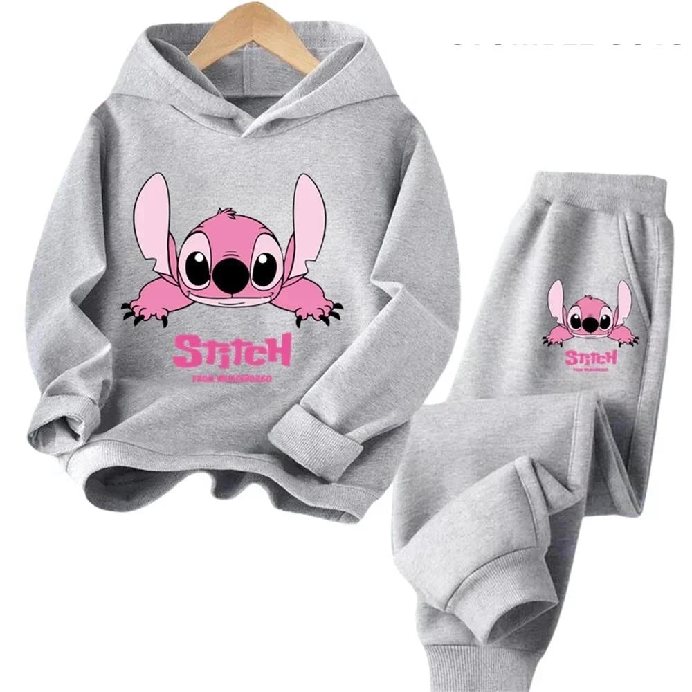 Children Hoodies Stitch Pullover Sweatshirt Anime Tracksuit Manga Cartoons Girls Boy Kids Autumn Casual Clothes - PratSN