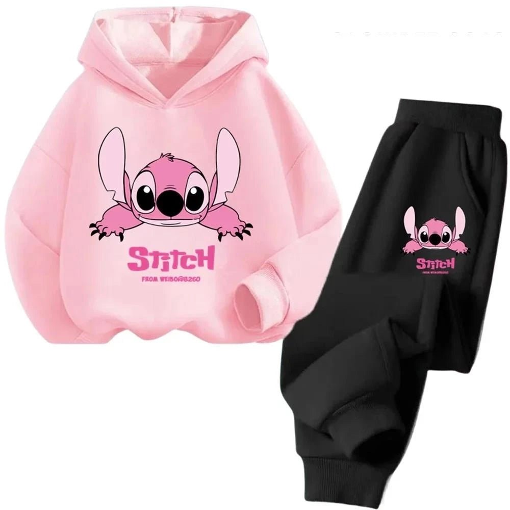 Children Hoodies Stitch Pullover Sweatshirt Anime Tracksuit Manga Cartoons Girls Boy Kids Autumn Casual Clothes - PratSN
