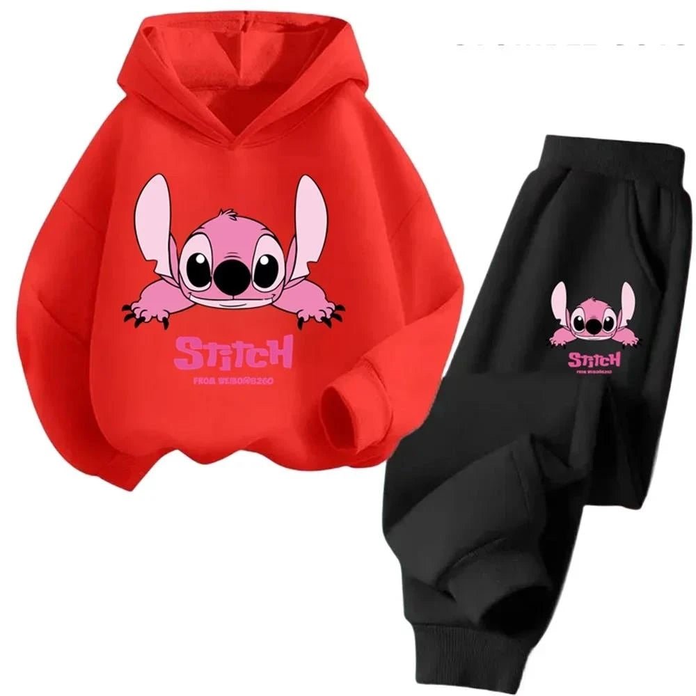 Children Hoodies Stitch Pullover Sweatshirt Anime Tracksuit Manga Cartoons Girls Boy Kids Autumn Casual Clothes - PratSN
