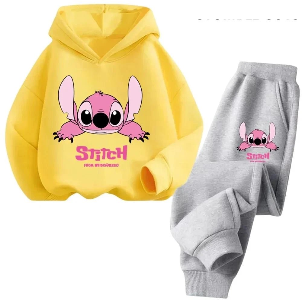 Children Hoodies Stitch Pullover Sweatshirt Anime Tracksuit Manga Cartoons Girls Boy Kids Autumn Casual Clothes - PratSN