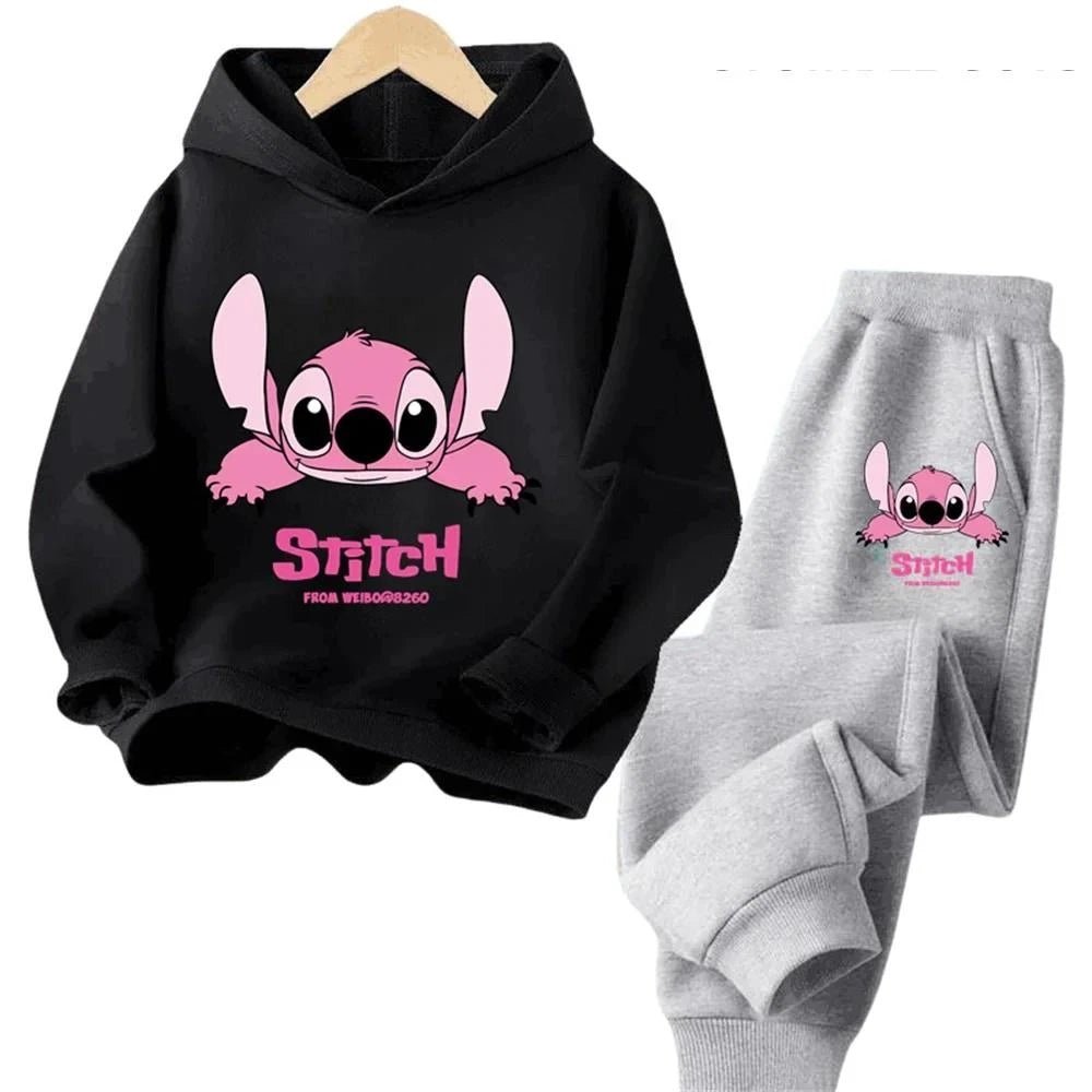 Children Hoodies Stitch Pullover Sweatshirt Anime Tracksuit Manga Cartoons Girls Boy Kids Autumn Casual Clothes - PratSN