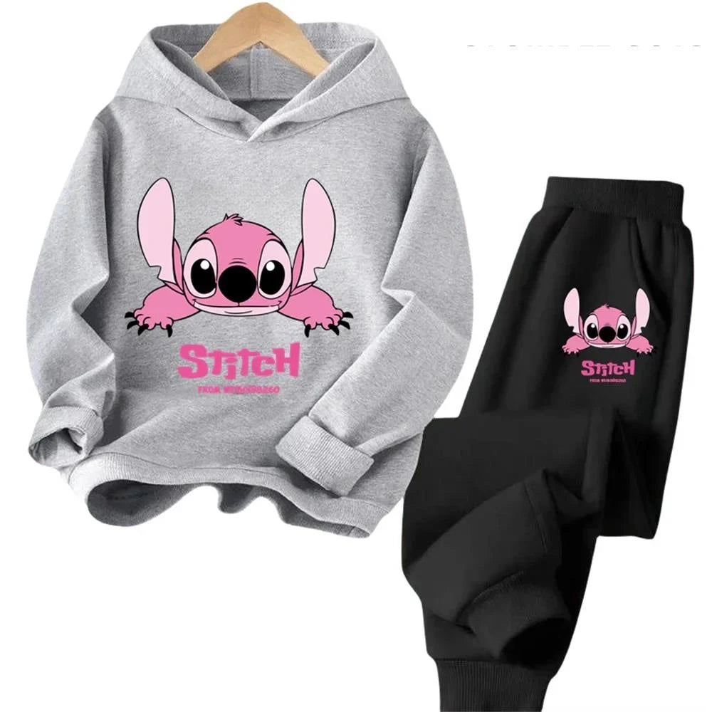 Children Hoodies Stitch Pullover Sweatshirt Anime Tracksuit Manga Cartoons Girls Boy Kids Autumn Casual Clothes - PratSN