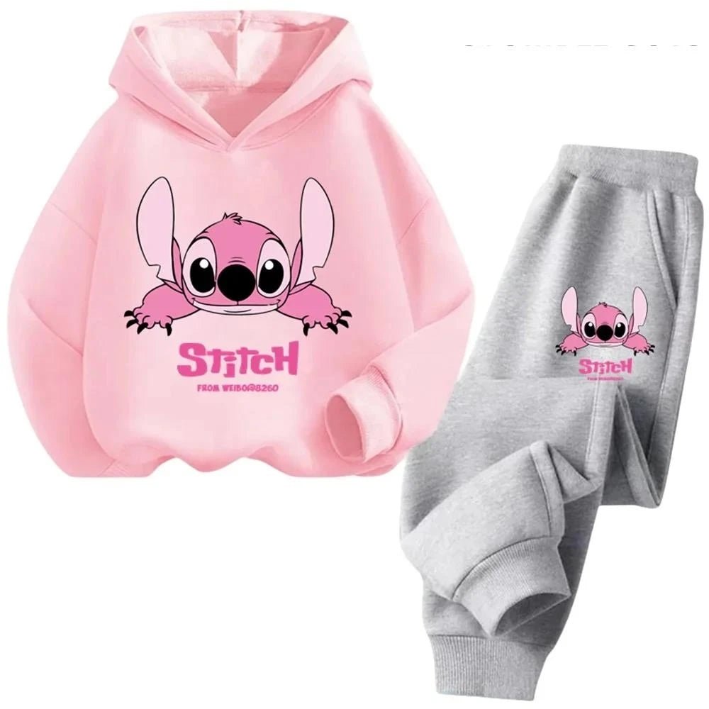 Children Hoodies Stitch Pullover Sweatshirt Anime Tracksuit Manga Cartoons Girls Boy Kids Autumn Casual Clothes - PratSN
