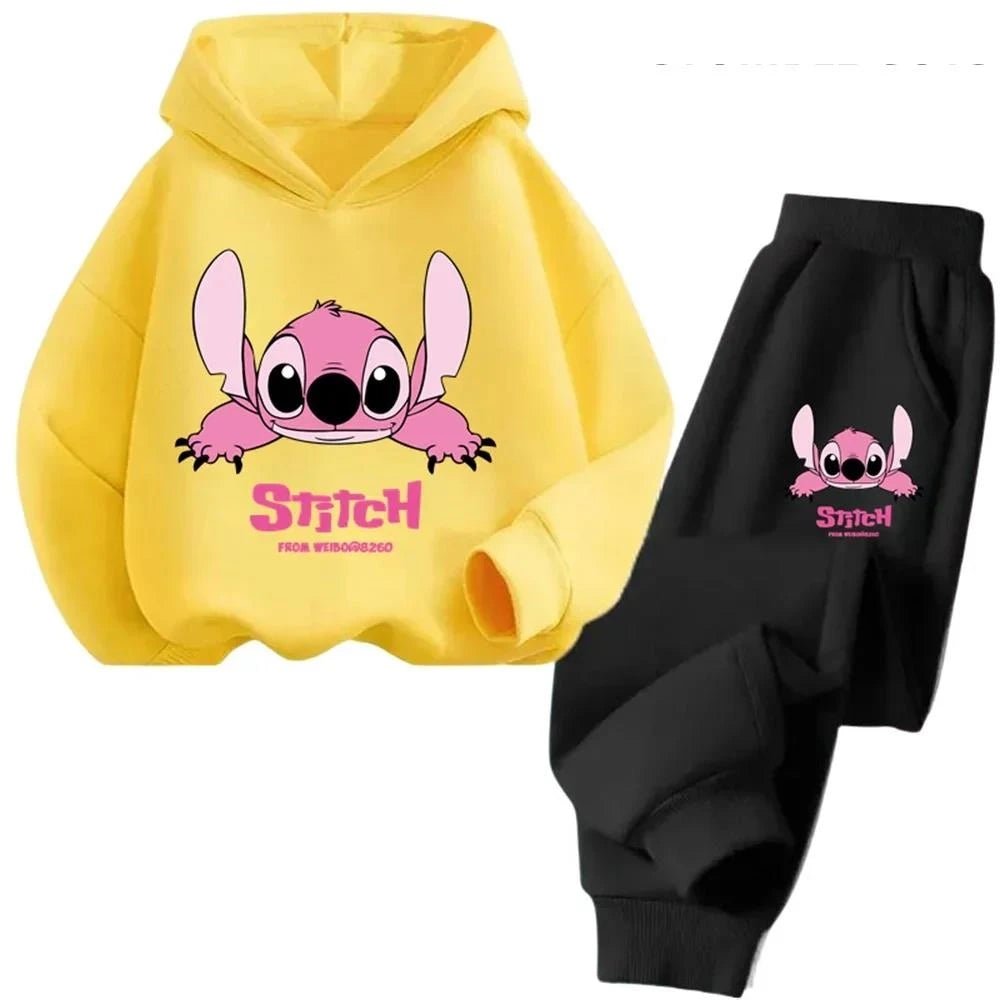 Children Hoodies Stitch Pullover Sweatshirt Anime Tracksuit Manga Cartoons Girls Boy Kids Autumn Casual Clothes - PratSN