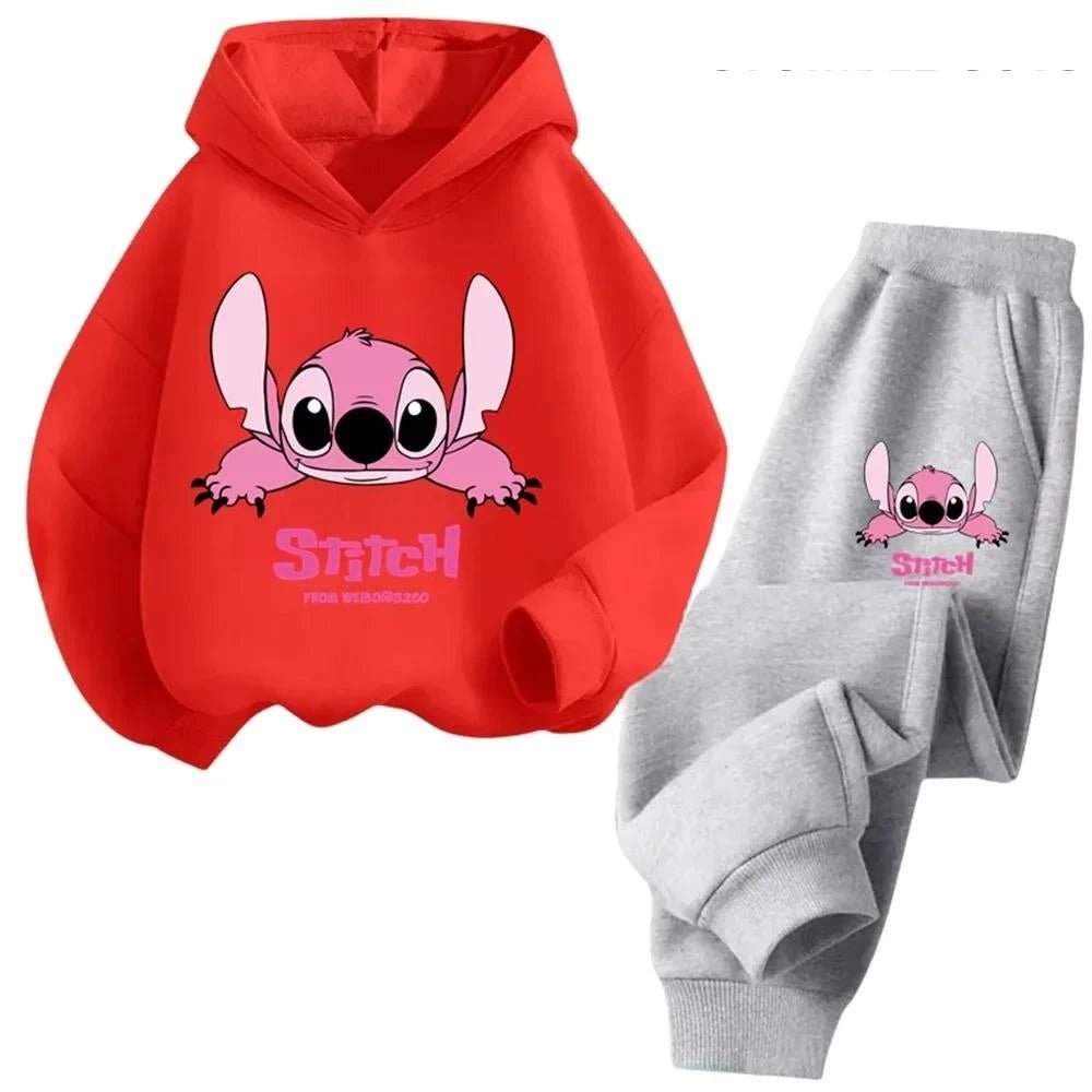 Children Hoodies Stitch Pullover Sweatshirt Anime Tracksuit Manga Cartoons Girls Boy Kids Autumn Casual Clothes - PratSN