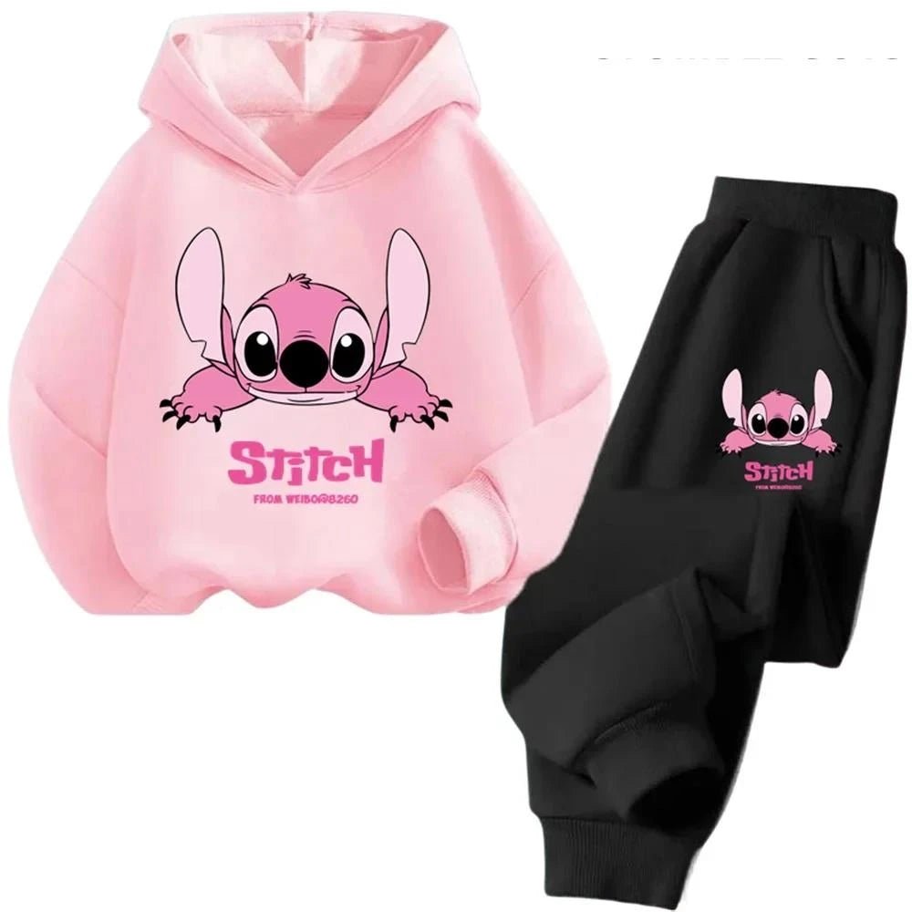 Children Hoodies Stitch Pullover Sweatshirt Anime Tracksuit Manga Cartoons Girls Boy Kids Autumn Casual Clothes - PratSN