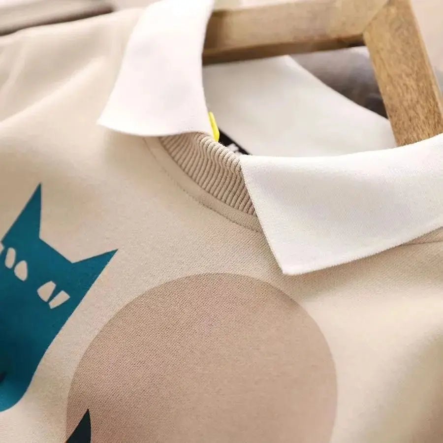 Children Top 2025 New Spring Autumn Sweatshirt Boys Girls Fake Two - piece Top Cartoon Casual Long Sleeved Shirt Trendy Clothing - PratSN