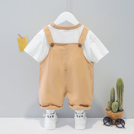 Children's Clothing Men And Women Baby Summer Cartoon Short - sleeved Overalls - PratSN
